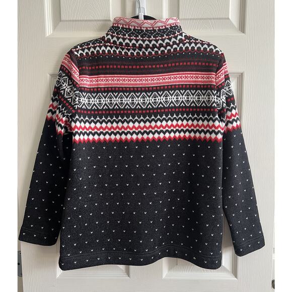 TALBOTS Petite Geometric Fair Isle Fleece High Neck Pullover Top Sweater Sz MP - Picture 6 of 11